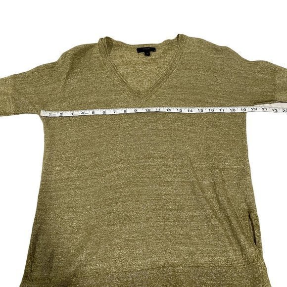 J. Crew Merino Wool Linen Blend V-Neck Sweater Heather Green Size M - Picture 6 of 7